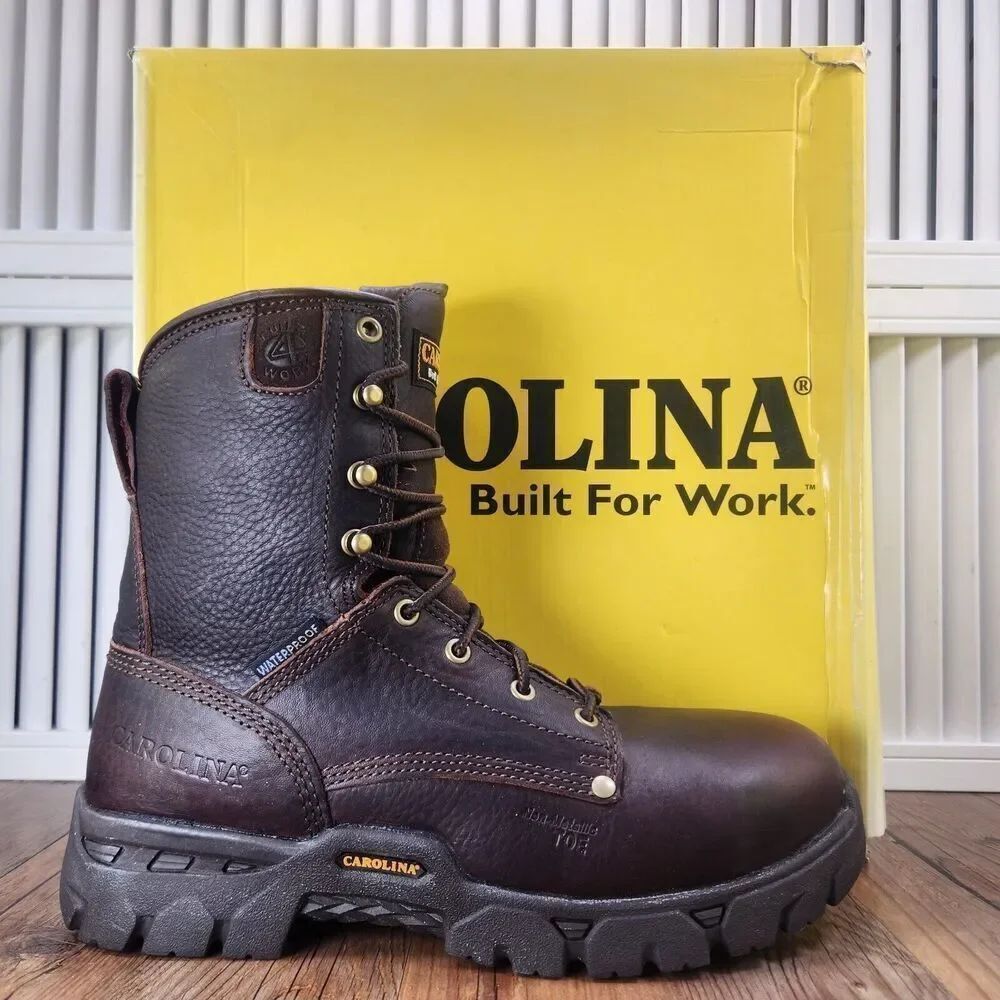 Carolina CA8511 8" Waterproof Composite Toe Work Boots Men's 8.5 D Brown Leather
